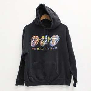 Rolling Stones Black Hooded Sweatshirt Medium Rock Band Hoodie